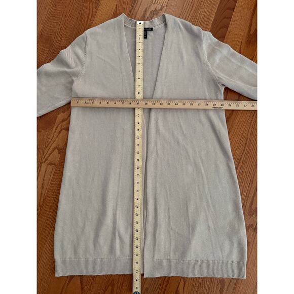 Eileen Fisher Natural Organic Linen Simple Long Cardigan Beige Size M Medium - Picture 7 of 7